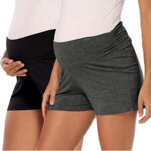 2 piece Maternity Shorts - Black and Gray